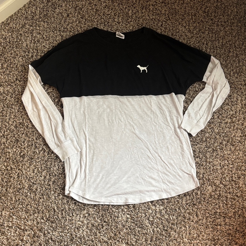 Black and White Long Sleeve Shirt #PinkNation